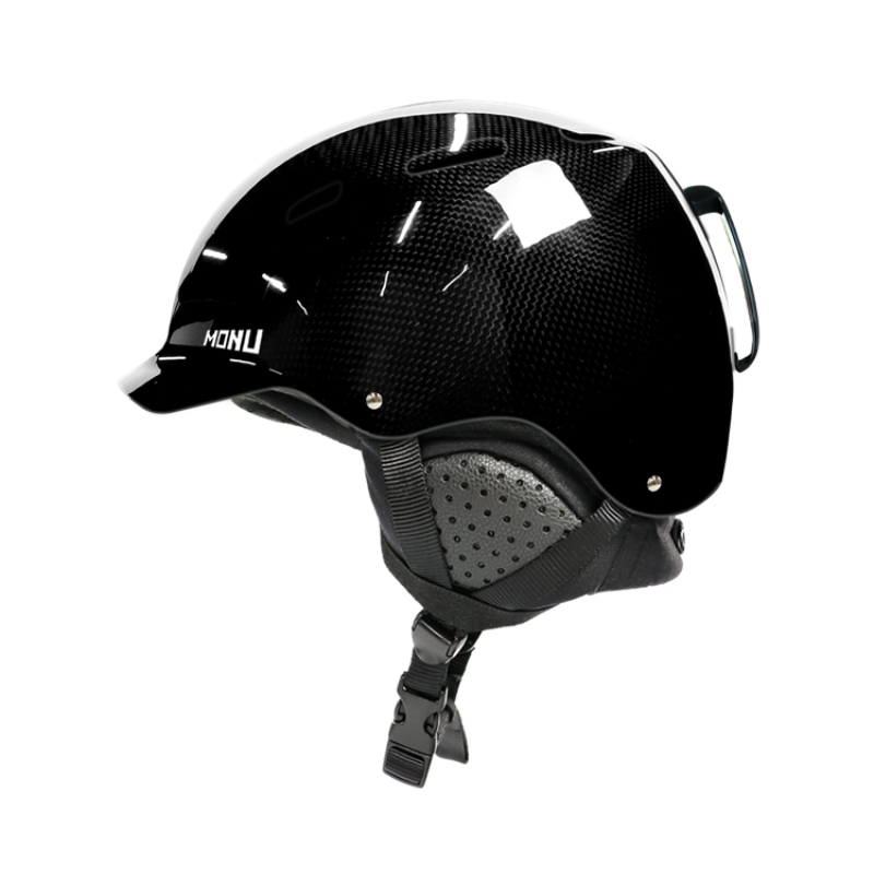 carbon finer snowboarding helmet mens carbon fiber adult ski ＆ snowboard helmet HM014