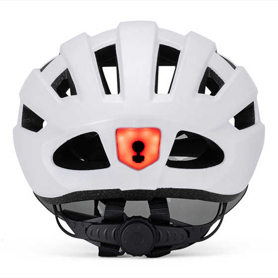 Road bike helmet with magnetic goggles and with light Matte white HC024