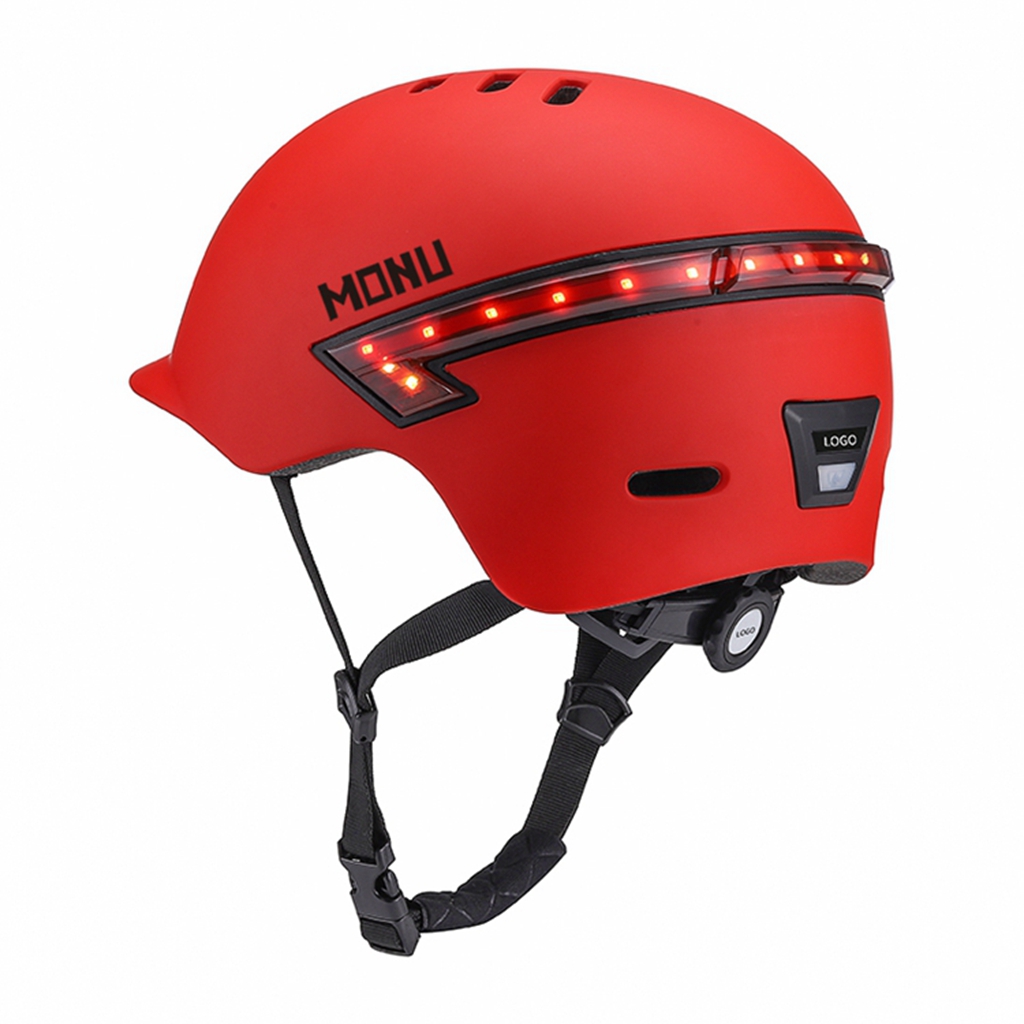 Adult electric scooter Bluetooth helmet control LED light FS024 Matte red 02